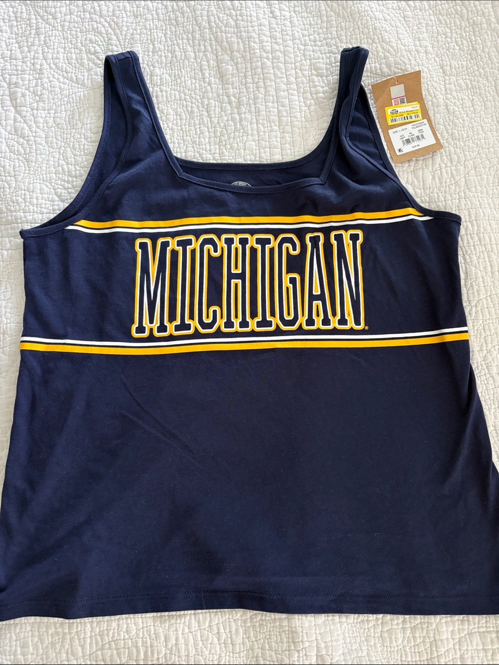 Rivalry Threads Michigan Navy Tank with Yellow Trim